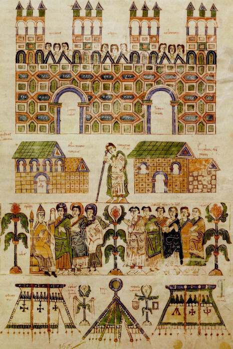 Cdice Albeldense (s. X) de San Martin de Albelda (La Rioja). En este folio se recrea el VIII Concilio de Toledo.